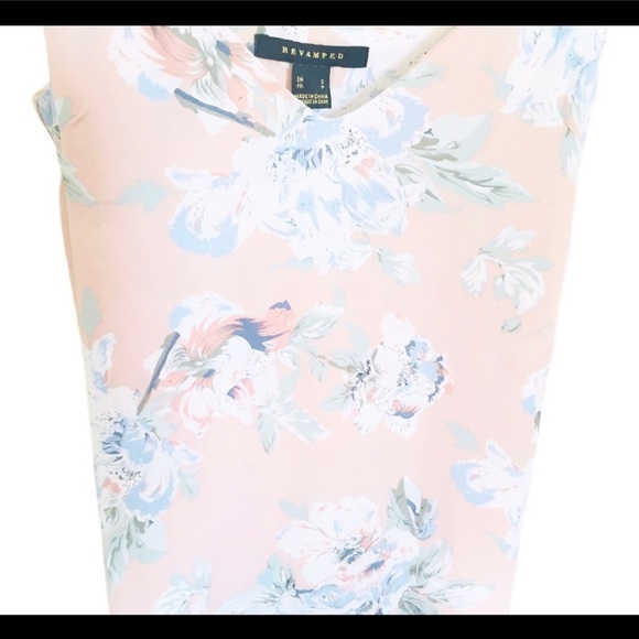 REVAMPED Floral Print Camisole Strap Maxi Dress With Side Slit Blush Pink Small - Picture 9 of 12